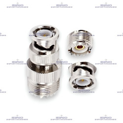 Adaptador Recto BNC-M a UHF-F (SO239) para Radios Portátiles VHF/UHF                  loading=
