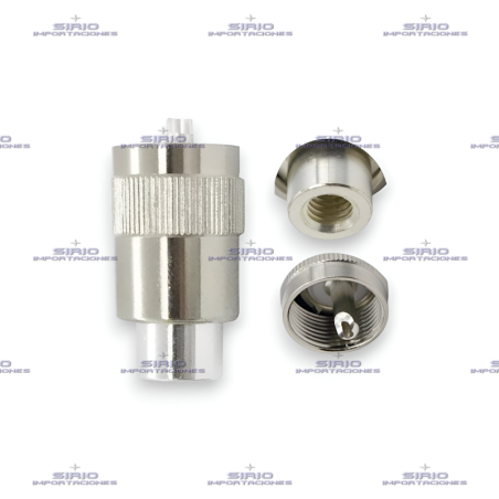 Conector UHF-M (PL259) para Cable RG8 Compatible con Radios VHF/UHF