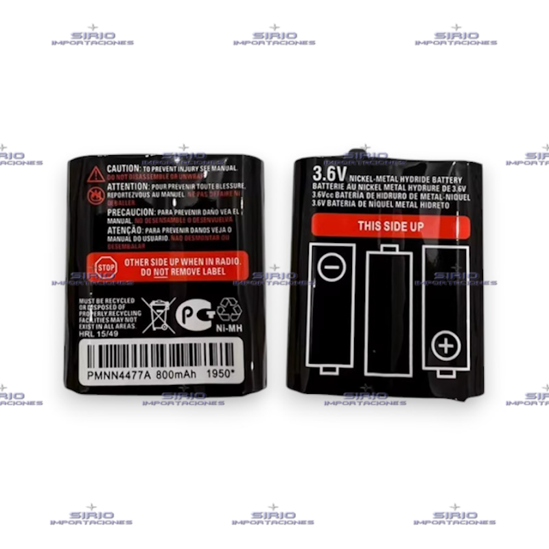 Batería para Talkabout Motorola T62/T82C PMNN4477A Ni-MH 1500mAh