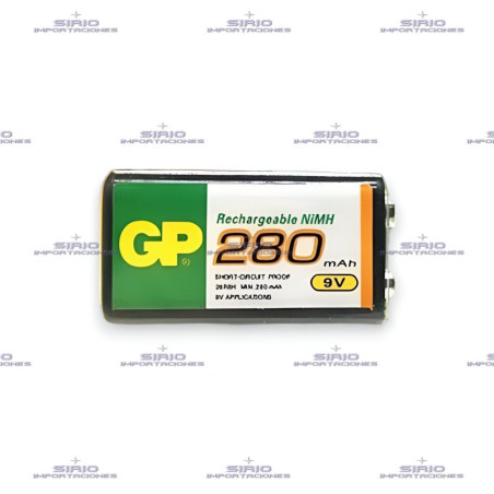BATERÍA RECARGABLE 9V, NI-MH 280mAh