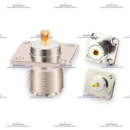 Conector de Chasis UHF-F (SO239) Compatible con Radios Móviles VHF/UHF