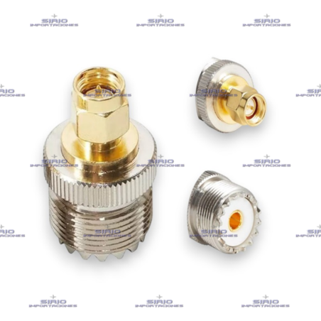 Adaptador Recto SMA-M a UHF-F (SO239) para Radios Portátiles VHF/UHF