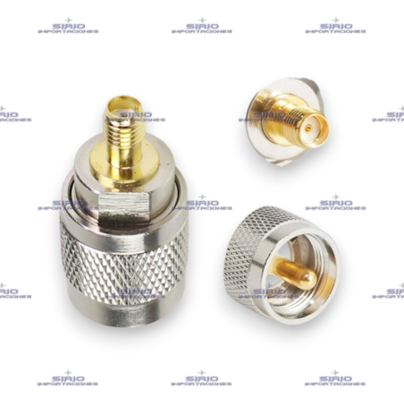 Adaptador Recto SMA-F a UHF-M (PL259) para Radios Portátiles VHF/UHF