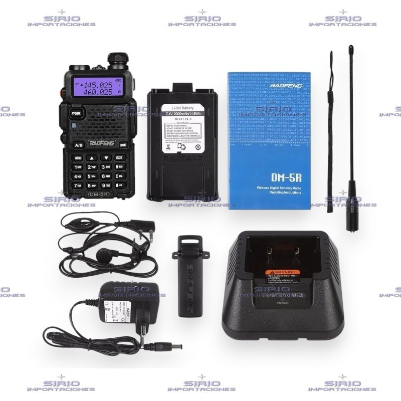RADIO PORTÁTIL BAOFENG ANALOGA/DIGITAL DUAL BANDA MODELO DM-5R