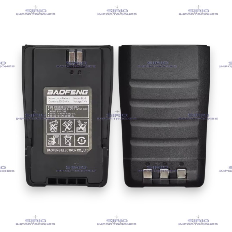 BATERIA PARA RADIO PORTATIL BAOFENG UV-6, BL-6 / LI-ION 2000mAh